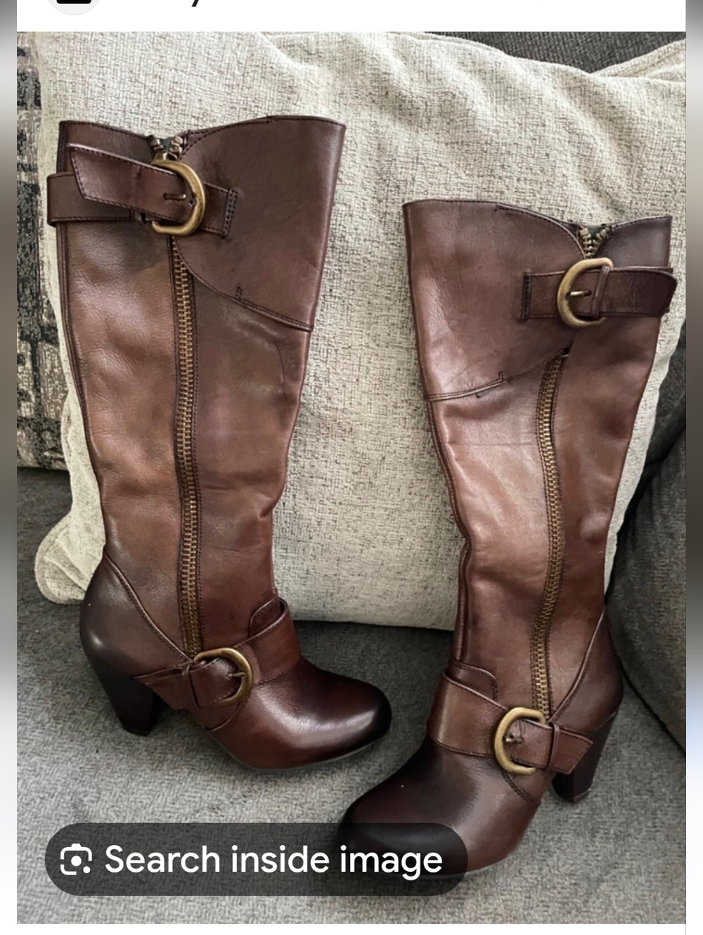 Arturo Chiang Vera Brown Leather Knee-High Boots